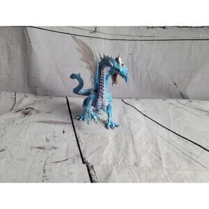 2010 Safari LTD Ice Dragon Figurine blue dragon cake topper